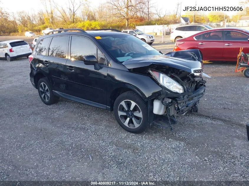 2017 Subaru Forester 2.5I Premium VIN: JF2SJAGC1HH520606 Lot: 40809217