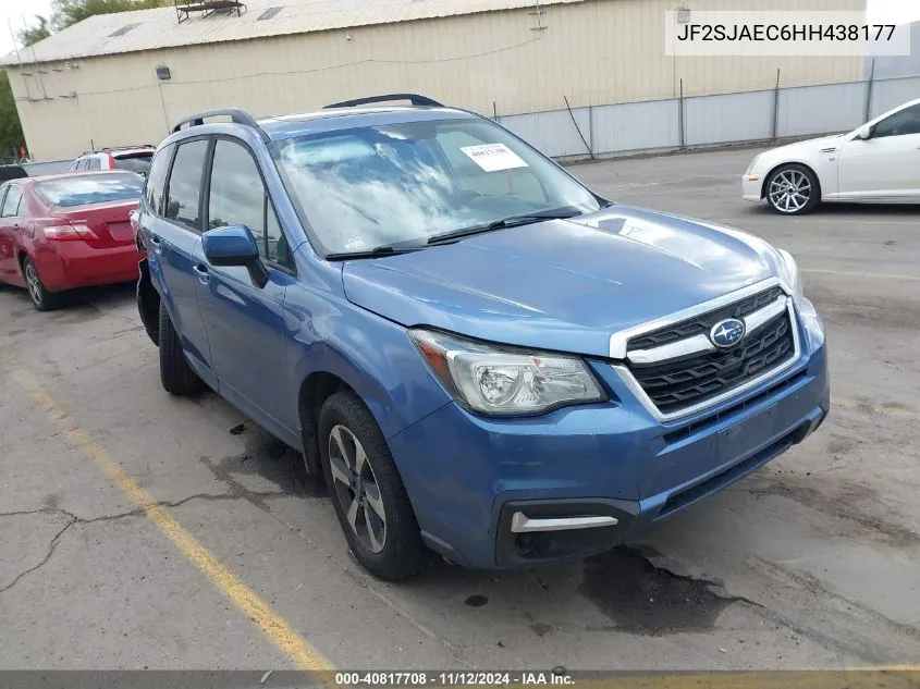 2017 Subaru Forester 2.5I Premium VIN: JF2SJAEC6HH438177 Lot: 40817708