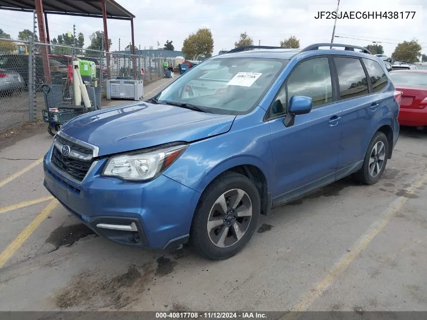 2017 Subaru Forester 2.5I Premium VIN: JF2SJAEC6HH438177 Lot: 40817708