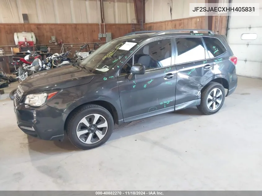 2017 Subaru Forester 2.5I Premium VIN: JF2SJAECXHH405831 Lot: 40882270