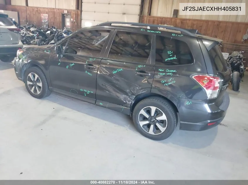 2017 Subaru Forester 2.5I Premium VIN: JF2SJAECXHH405831 Lot: 40882270