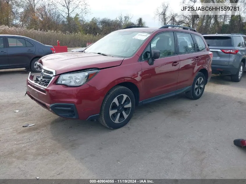 2017 Subaru Forester 2.5I VIN: JF2SJABC6HH559781 Lot: 40904055