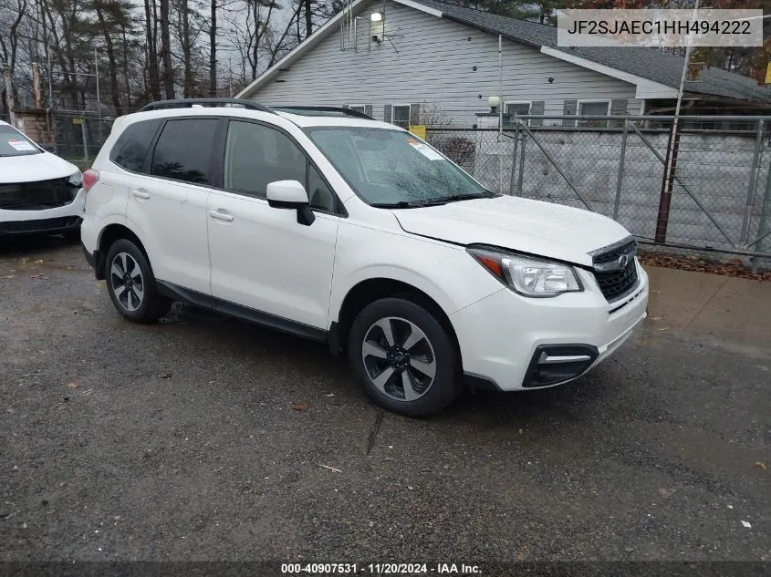 2017 Subaru Forester 2.5I Premium VIN: JF2SJAEC1HH494222 Lot: 40907531