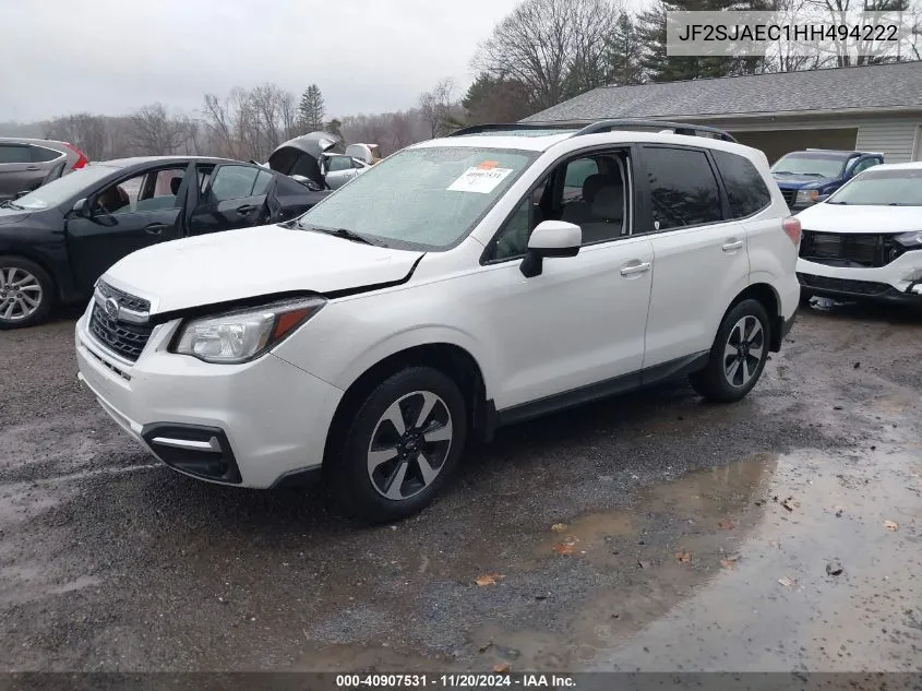 2017 Subaru Forester 2.5I Premium VIN: JF2SJAEC1HH494222 Lot: 40907531