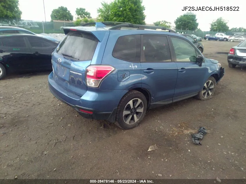 2018 Subaru Forester 2.5I Premium VIN: JF2SJAEC6JH518522 Lot: 39478146