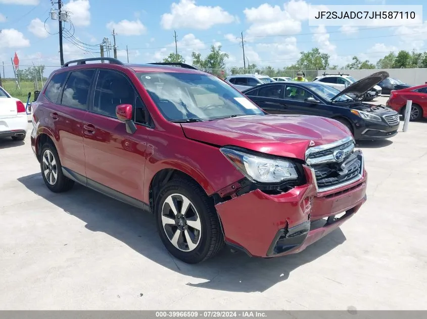 2018 Subaru Forester 2.5I Premium VIN: JF2SJADC7JH587110 Lot: 39966509