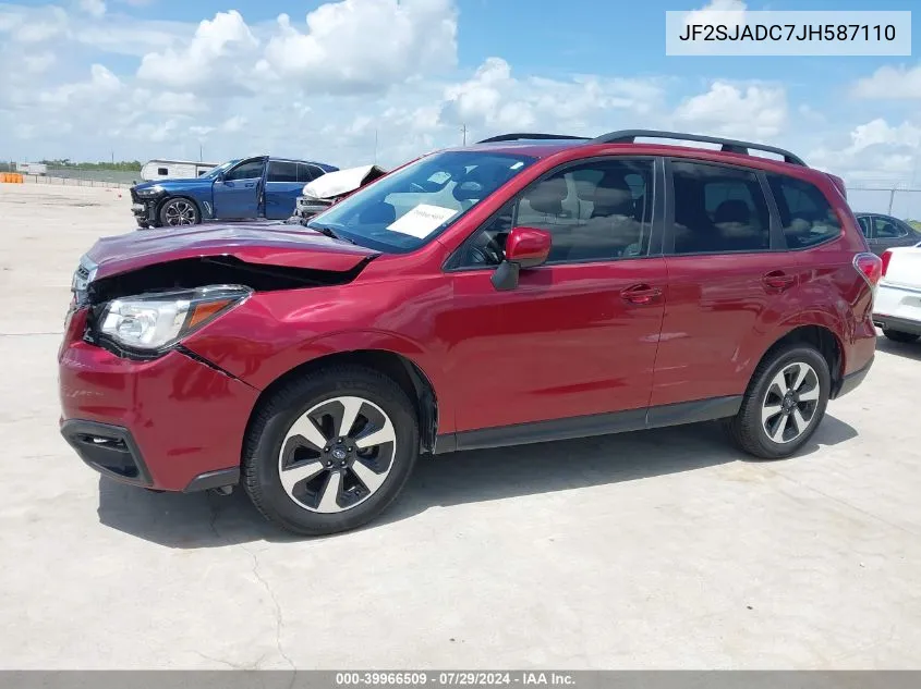 2018 Subaru Forester 2.5I Premium VIN: JF2SJADC7JH587110 Lot: 39966509