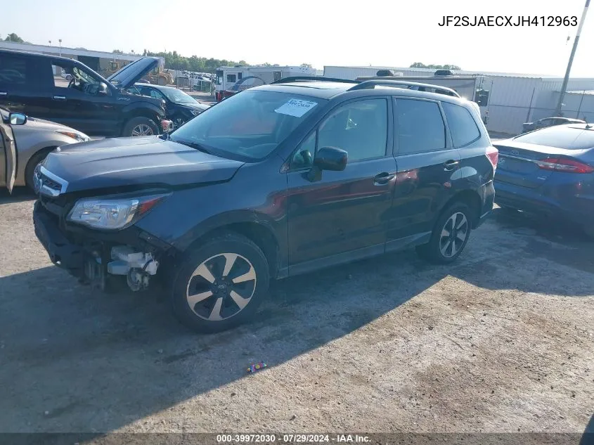 2018 Subaru Forester 2.5I Premium VIN: JF2SJAECXJH412963 Lot: 39972030