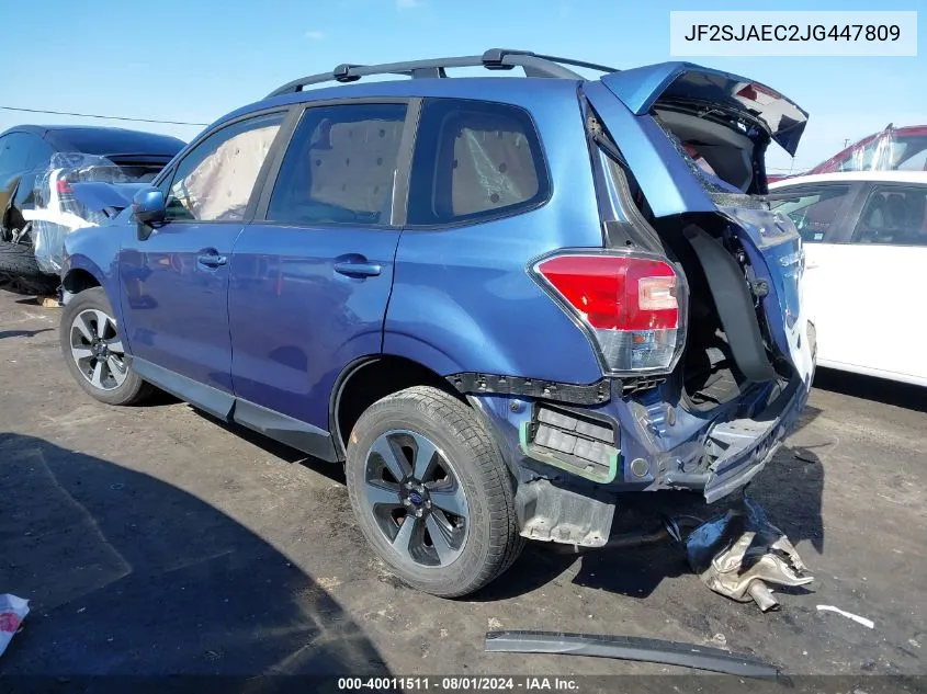 2018 Subaru Forester 2.5I Premium VIN: JF2SJAEC2JG447809 Lot: 40011511