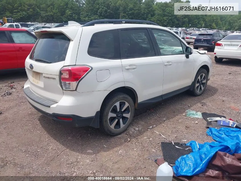 2018 Subaru Forester 2.5I Premium VIN: JF2SJAEC7JH616071 Lot: 40018664