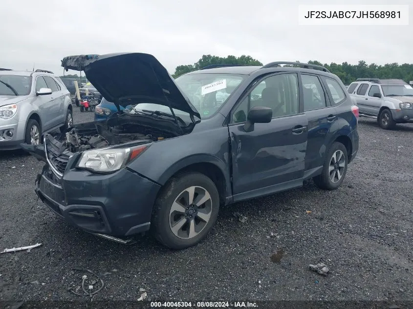 2018 Subaru Forester 2.5I VIN: JF2SJABC7JH568981 Lot: 40045304