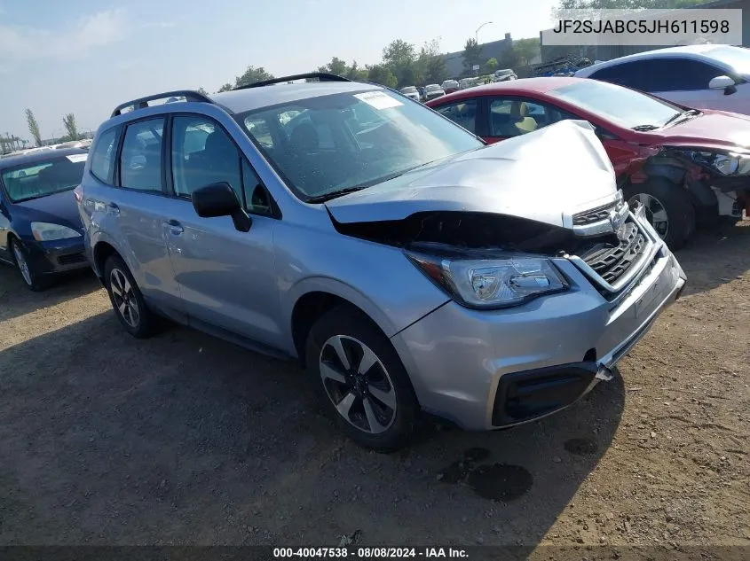 2018 Subaru Forester 2.5I VIN: JF2SJABC5JH611598 Lot: 40047538