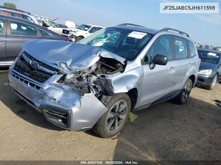 2018 Subaru Forester 2.5I VIN: JF2SJABC5JH611598 Lot: 40047538