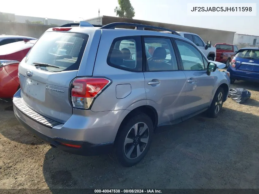 2018 Subaru Forester 2.5I VIN: JF2SJABC5JH611598 Lot: 40047538