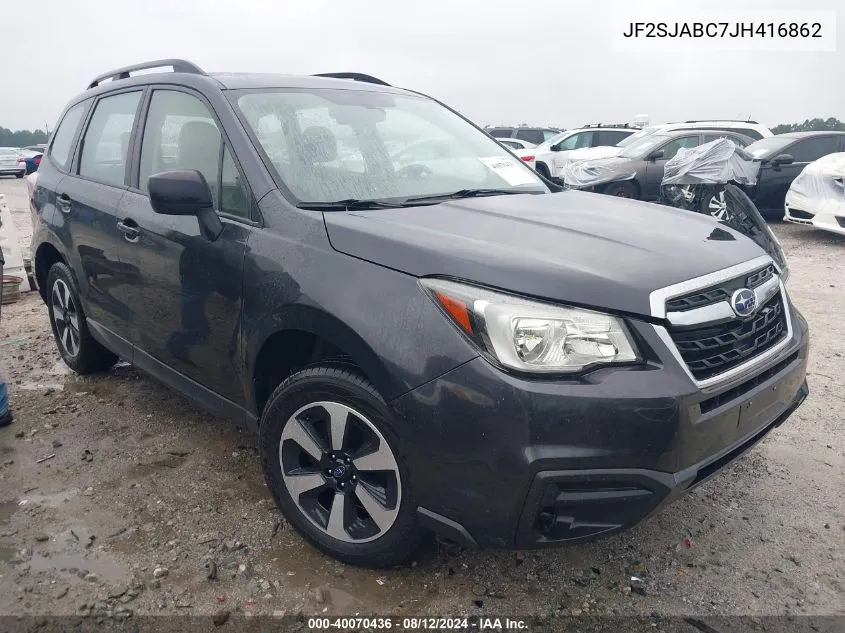 2018 Subaru Forester 2.5I VIN: JF2SJABC7JH416862 Lot: 40070436