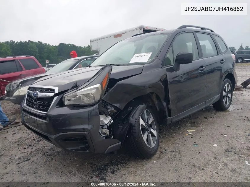 2018 Subaru Forester 2.5I VIN: JF2SJABC7JH416862 Lot: 40070436