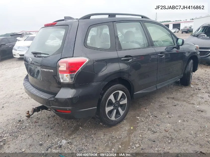 2018 Subaru Forester 2.5I VIN: JF2SJABC7JH416862 Lot: 40070436