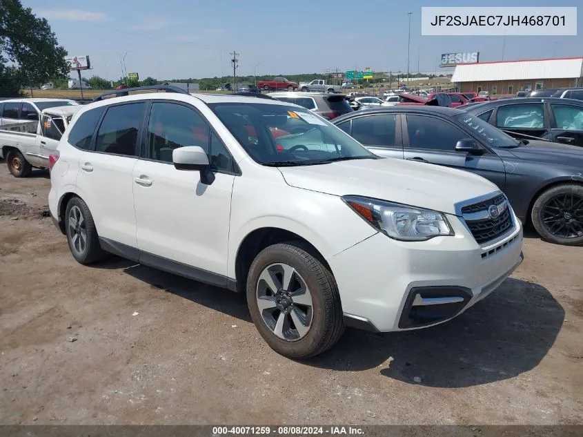 2018 Subaru Forester 2.5I Premium VIN: JF2SJAEC7JH468701 Lot: 40071259