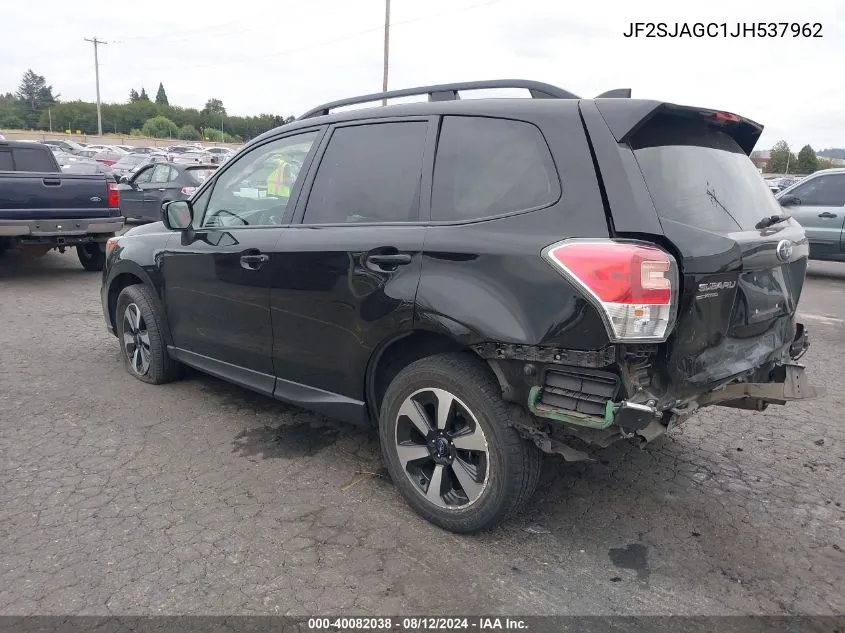 2018 Subaru Forester 2.5I Premium VIN: JF2SJAGC1JH537962 Lot: 40082038