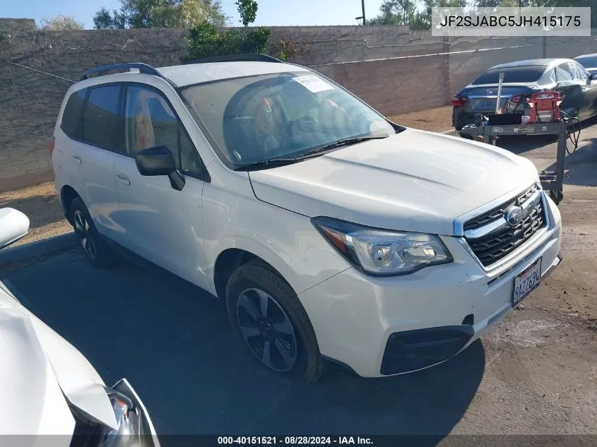 2018 Subaru Forester 2.5I VIN: JF2SJABC5JH415175 Lot: 40151521