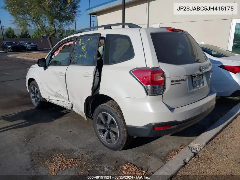 2018 Subaru Forester 2.5I VIN: JF2SJABC5JH415175 Lot: 40151521