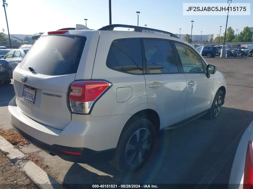 2018 Subaru Forester 2.5I VIN: JF2SJABC5JH415175 Lot: 40151521