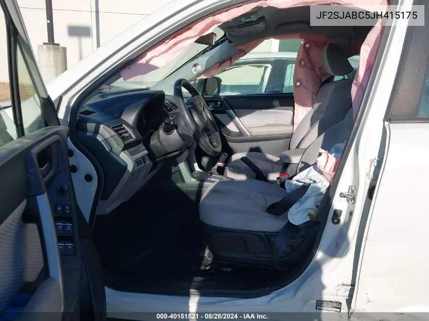 2018 Subaru Forester 2.5I VIN: JF2SJABC5JH415175 Lot: 40151521