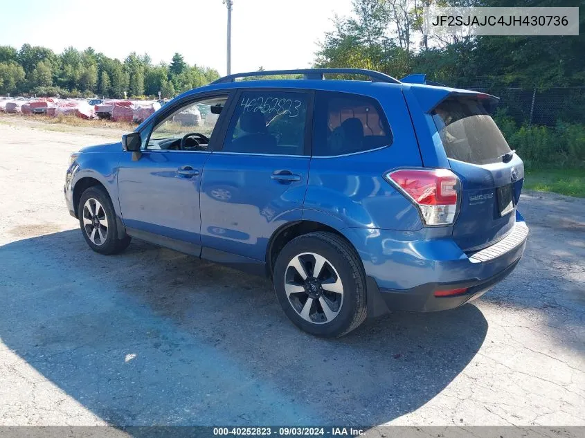 2018 Subaru Forester 2.5I Limited VIN: JF2SJAJC4JH430736 Lot: 40252823