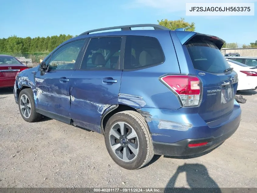 2018 Subaru Forester 2.5I Premium VIN: JF2SJAGC6JH563375 Lot: 40281177