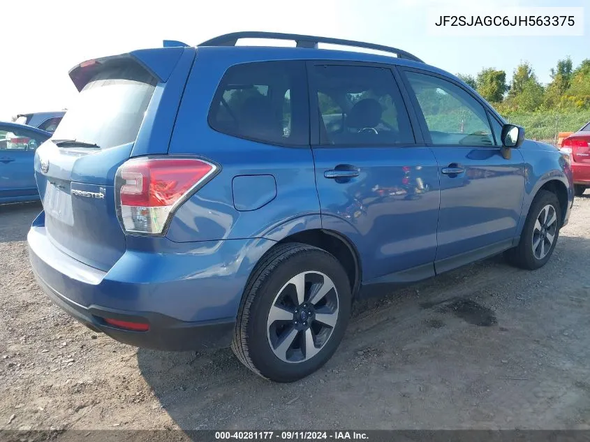 2018 Subaru Forester 2.5I Premium VIN: JF2SJAGC6JH563375 Lot: 40281177