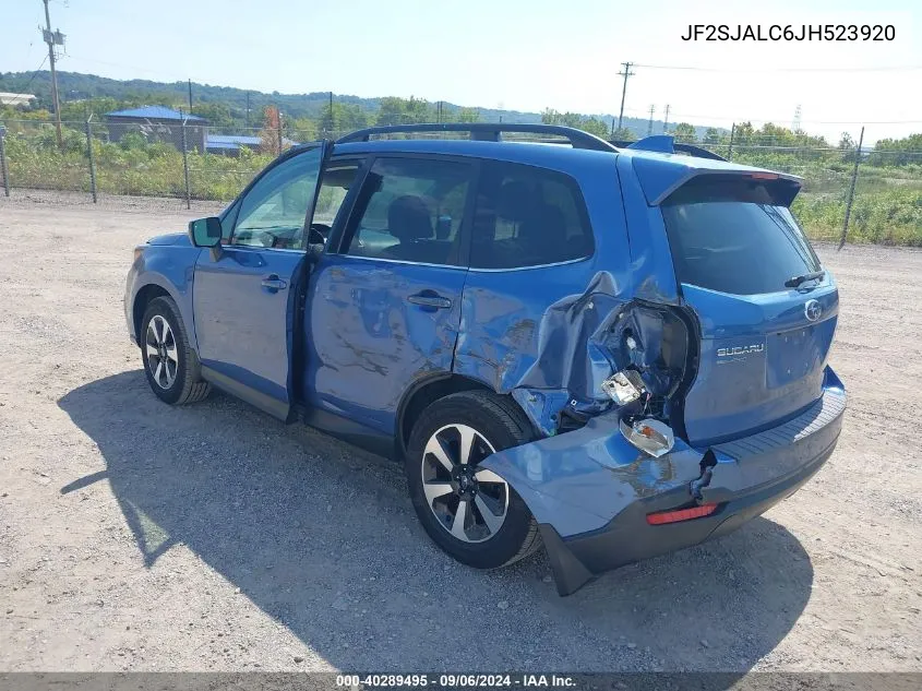 2018 Subaru Forester 2.5I Limited VIN: JF2SJALC6JH523920 Lot: 40289495