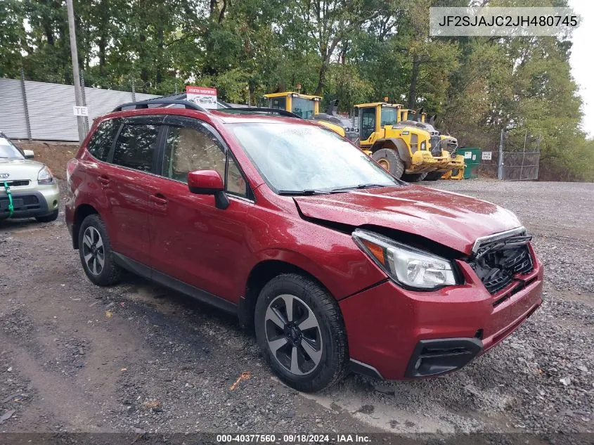 2018 Subaru Forester 2.5I Limited VIN: JF2SJAJC2JH480745 Lot: 40377560