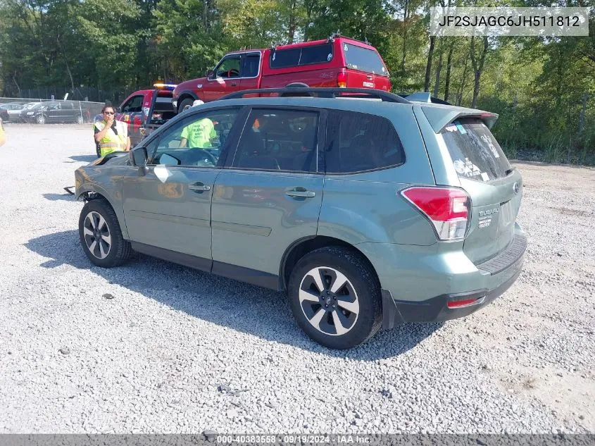 2018 Subaru Forester 2.5I Premium VIN: JF2SJAGC6JH511812 Lot: 40383558