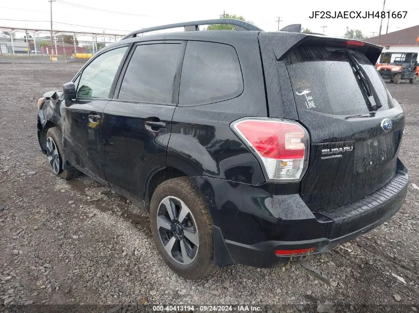 2018 Subaru Forester 2.5I Premium VIN: JF2SJAECXJH481667 Lot: 40413194