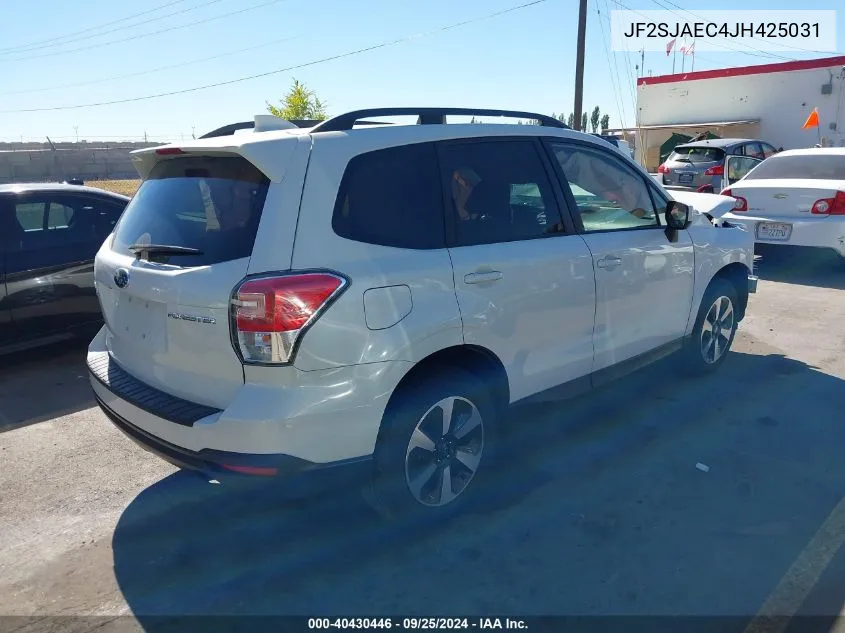 2018 Subaru Forester 2.5I Premium VIN: JF2SJAEC4JH425031 Lot: 40430446