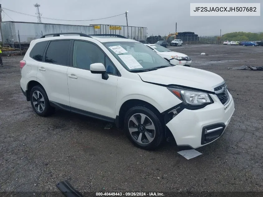 2018 Subaru Forester 2.5I Premium VIN: JF2SJAGCXJH507682 Lot: 40449443