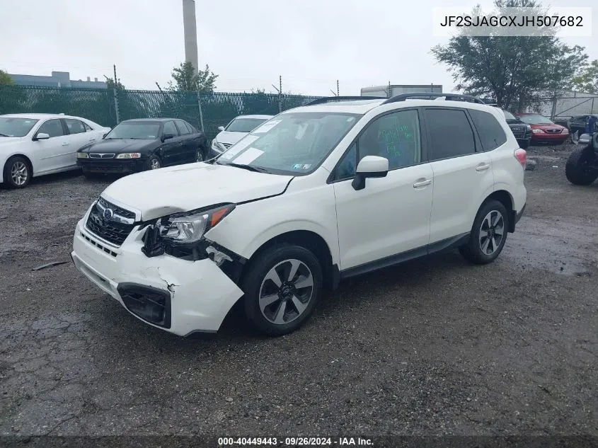 2018 Subaru Forester 2.5I Premium VIN: JF2SJAGCXJH507682 Lot: 40449443