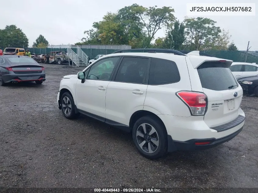 2018 Subaru Forester 2.5I Premium VIN: JF2SJAGCXJH507682 Lot: 40449443