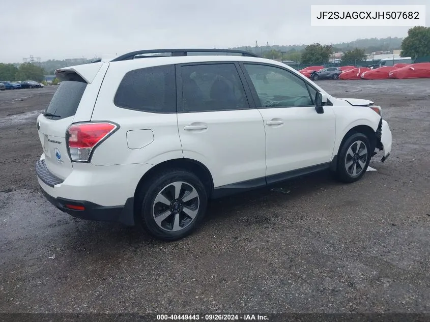 2018 Subaru Forester 2.5I Premium VIN: JF2SJAGCXJH507682 Lot: 40449443