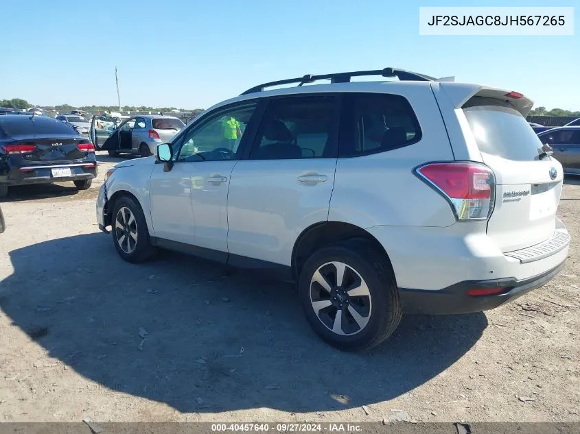 JF2SJAGC8JH567265 2018 Subaru Forester 2.5I Premium