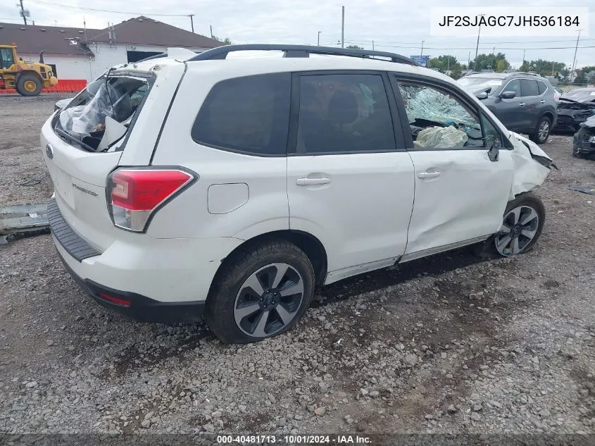 2018 Subaru Forester 2.5I Premium VIN: JF2SJAGC7JH536184 Lot: 40481713