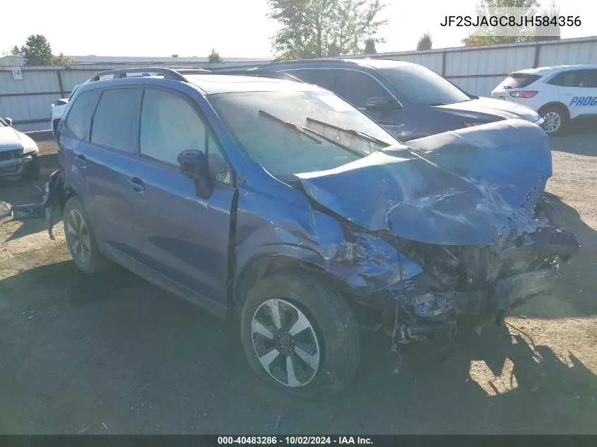 2018 Subaru Forester 2.5I Premium VIN: JF2SJAGC8JH584356 Lot: 40483286