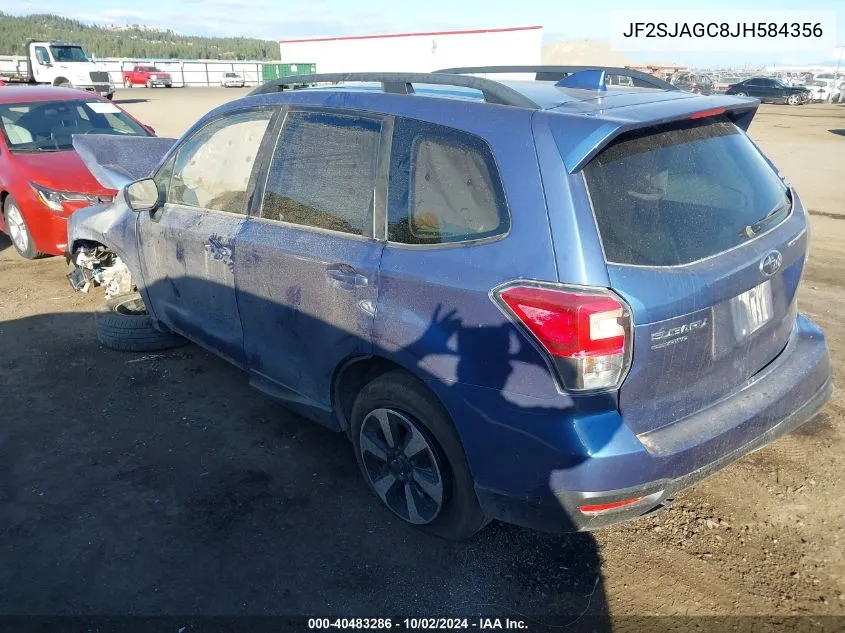 2018 Subaru Forester 2.5I Premium VIN: JF2SJAGC8JH584356 Lot: 40483286