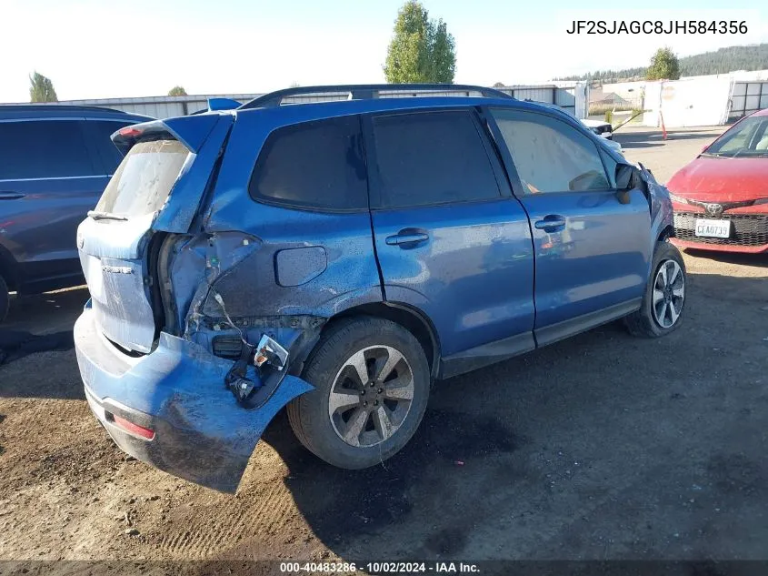 2018 Subaru Forester 2.5I Premium VIN: JF2SJAGC8JH584356 Lot: 40483286