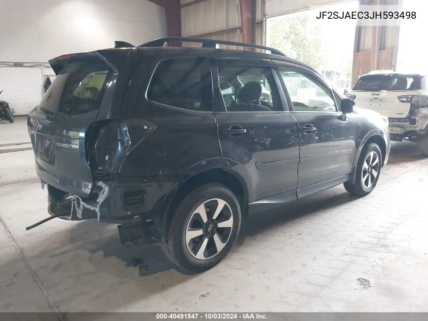 2018 Subaru Forester 2.5I Premium VIN: JF2SJAEC3JH593498 Lot: 40491547