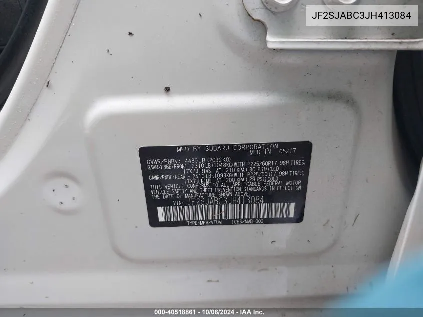 JF2SJABC3JH413084 2018 Subaru Forester 2.5I