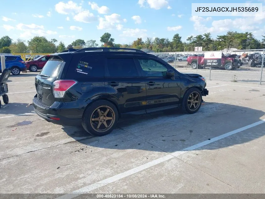 2018 Subaru Forester 2.5I Premium VIN: JF2SJAGCXJH535689 Lot: 40523184