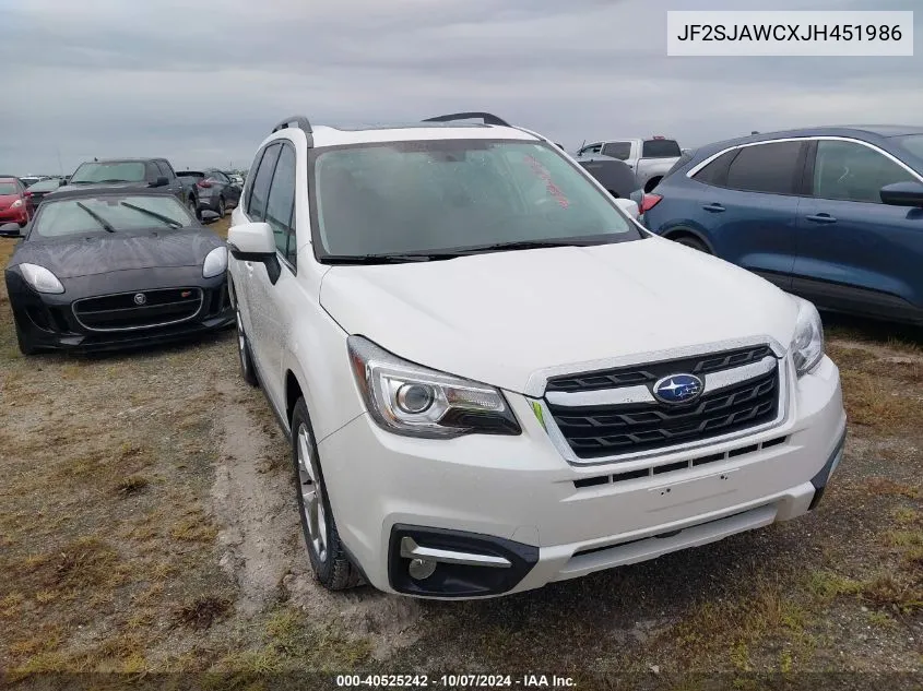 2018 Subaru Forester 2.5I Touring VIN: JF2SJAWCXJH451986 Lot: 40525242