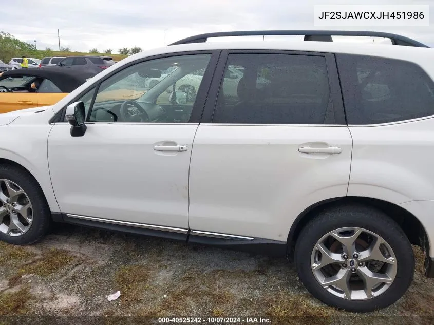 2018 Subaru Forester 2.5I Touring VIN: JF2SJAWCXJH451986 Lot: 40525242