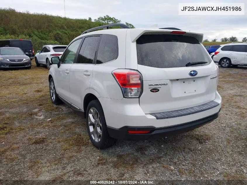 2018 Subaru Forester 2.5I Touring VIN: JF2SJAWCXJH451986 Lot: 40525242